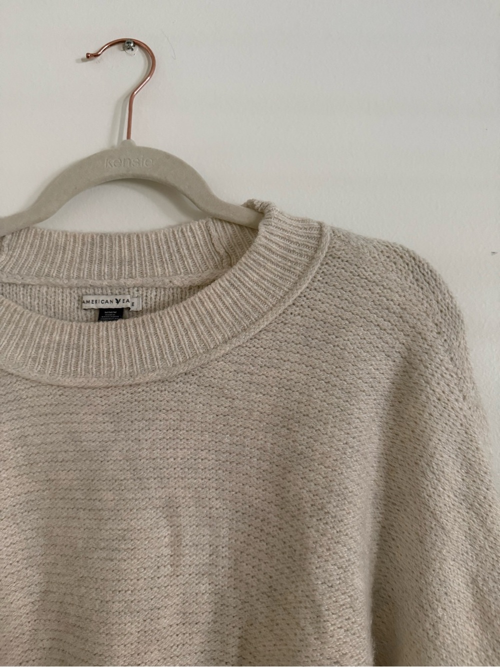 American Eagle Outfitters Cream Crewneck Sweater - Picture 2 of 4